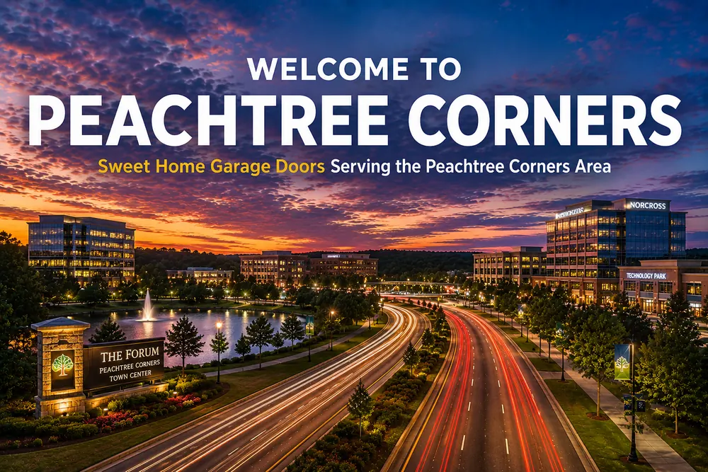 Residential home with garage door in Peachtree Corners GA